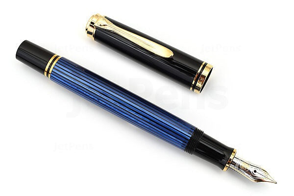 Pelikan M800 Souveran Black Blue Fountain Pen with Gold