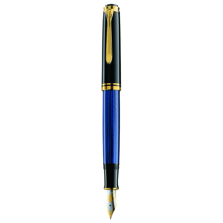 Pelikan M800 Souveran Black Blue Fountain Pen with Gold