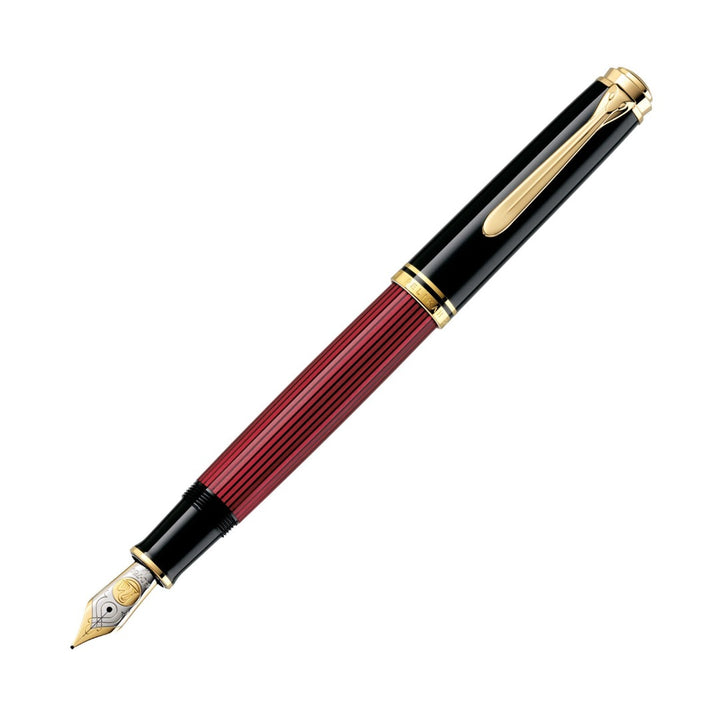 Pelikan M800 Souveran Black Red Fountain Pen with Gold