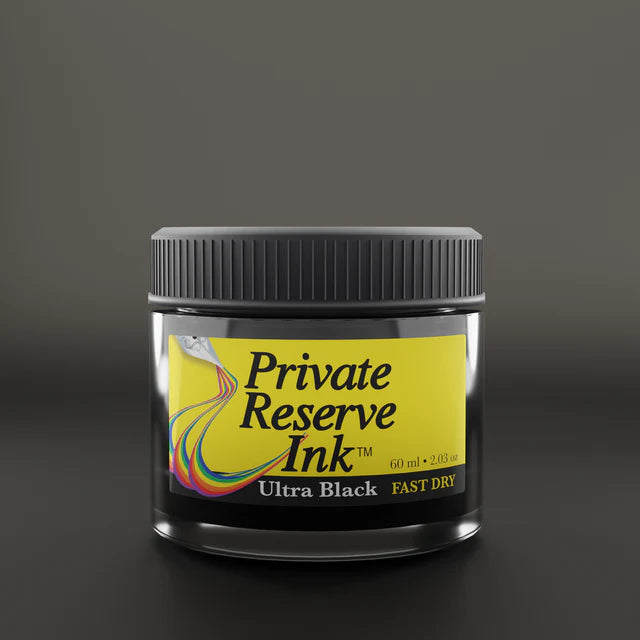 Private Reserve Premium Fountain Pen Ink - Ultra Black 60ml - Fast Dry