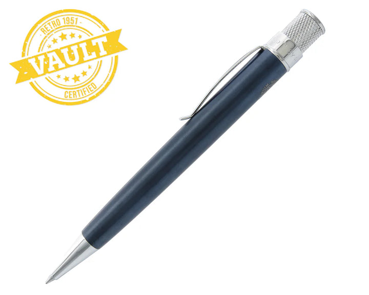 Retro 51 Tornado Galactic Blue Titanium  TI Rollerball Pen– Vault Collection
