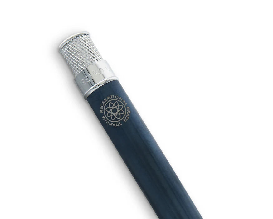 Retro 51 Tornado Galactic Blue Titanium  TI Rollerball Pen– Vault Collection