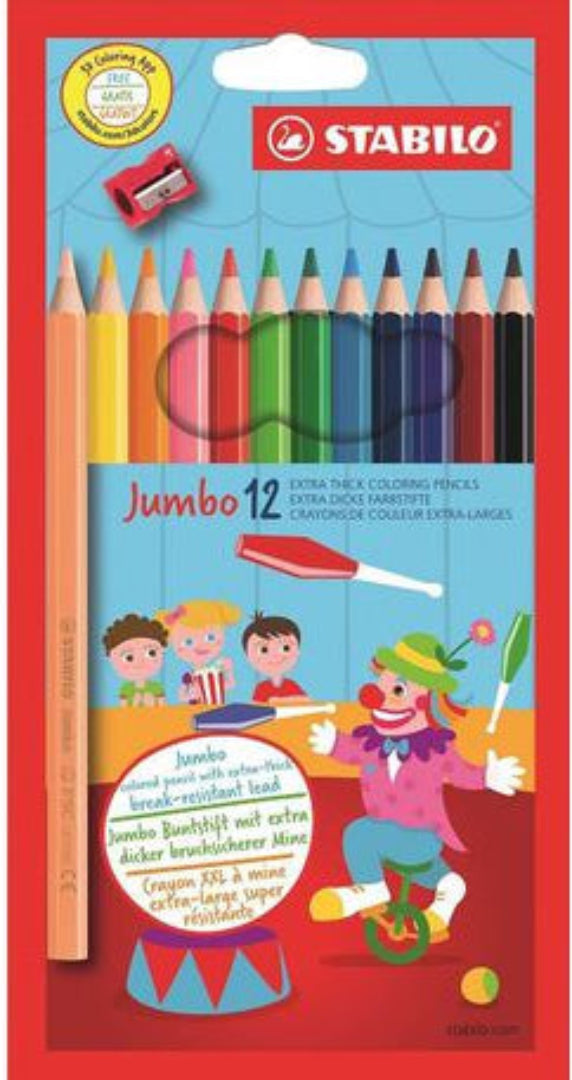 Stabilo Jumbo 12 Pencil Crayons