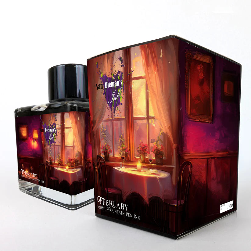 Van Dieman's February 2024 Shimmering Fountain Pen Ink - 100ml
