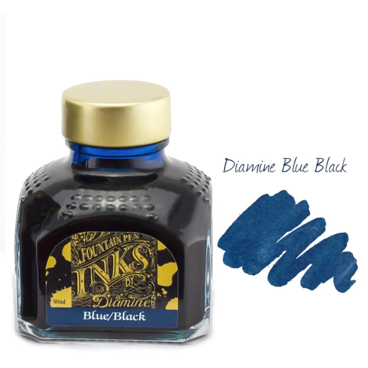 Diamine Fountain Pen Ink Bottle 80ml - Blue Black