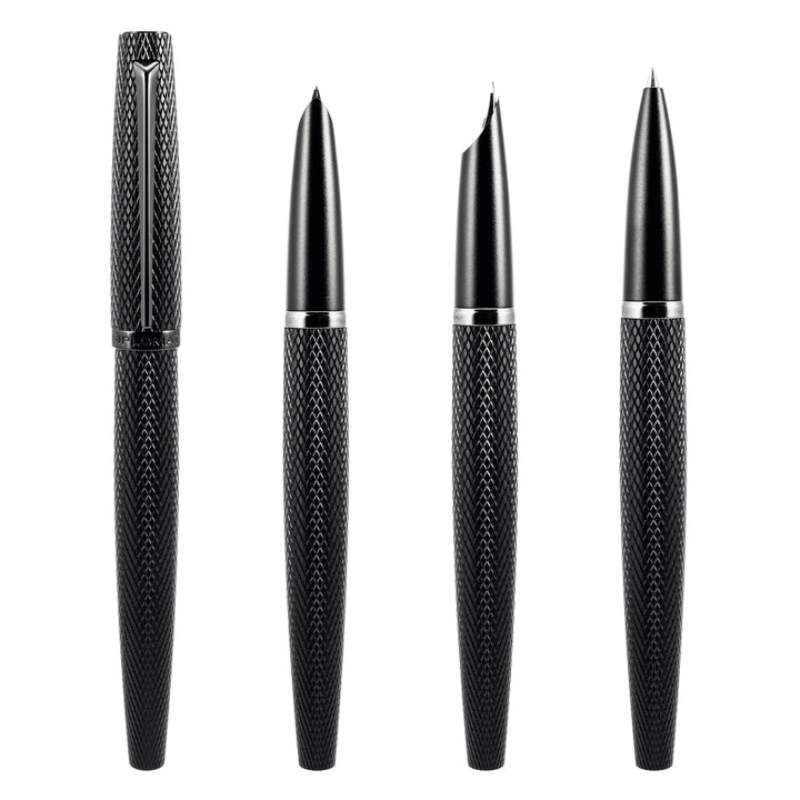 Diplomat Viper Fountain Pen - Black Guilloche F/M