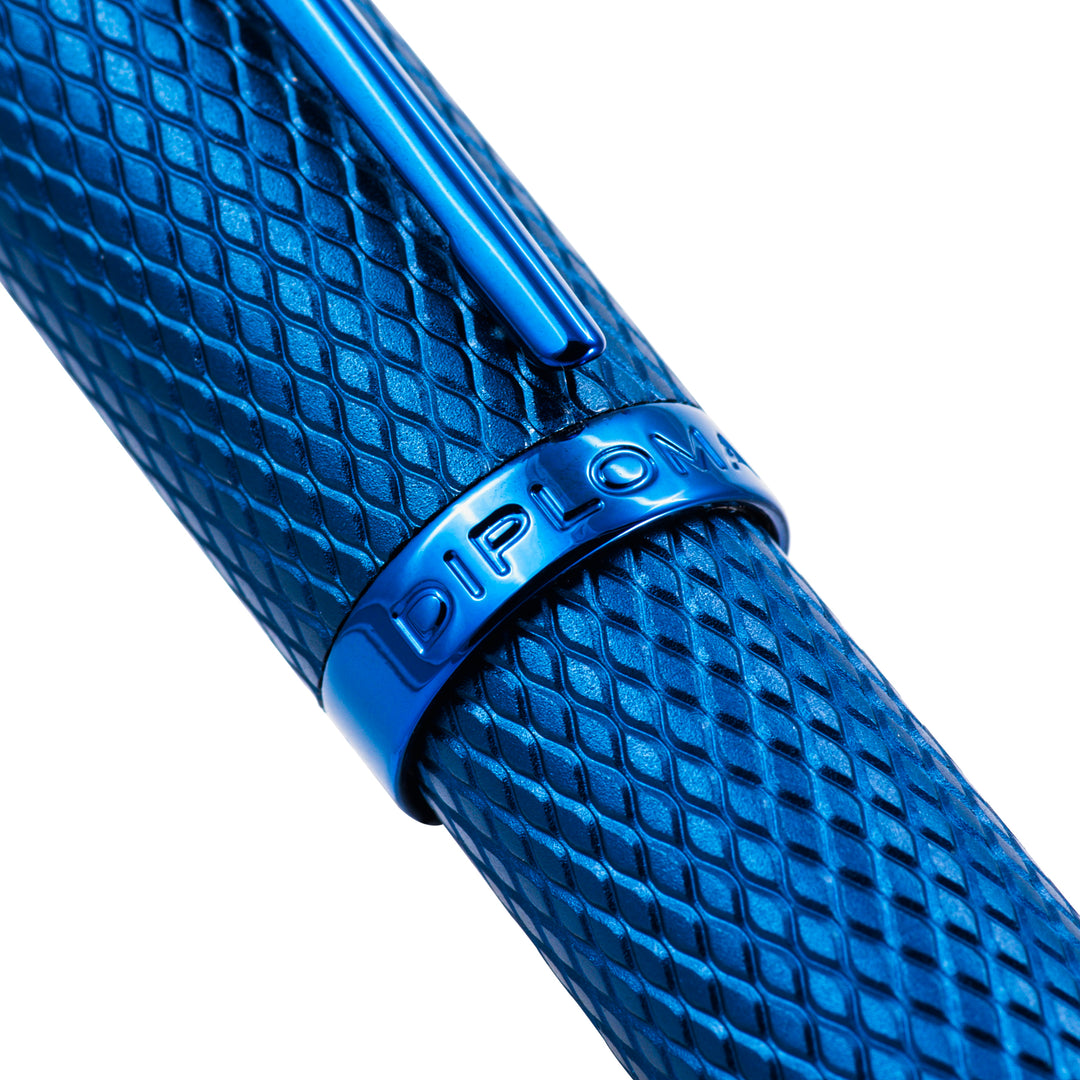 Diplomat Viper Fountain Pen - Blue Guilloche F/M