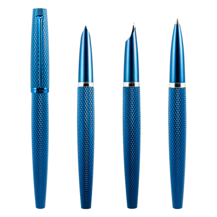 Diplomat Viper Fountain Pen - Blue Guilloche F/M