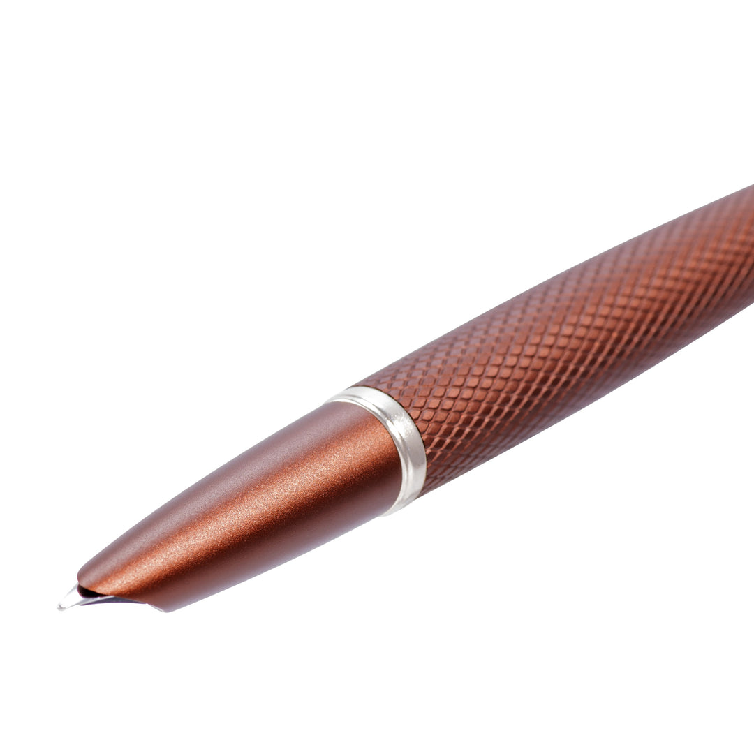 Diplomat Viper Fountain Pen - Brown Guilloche F/M