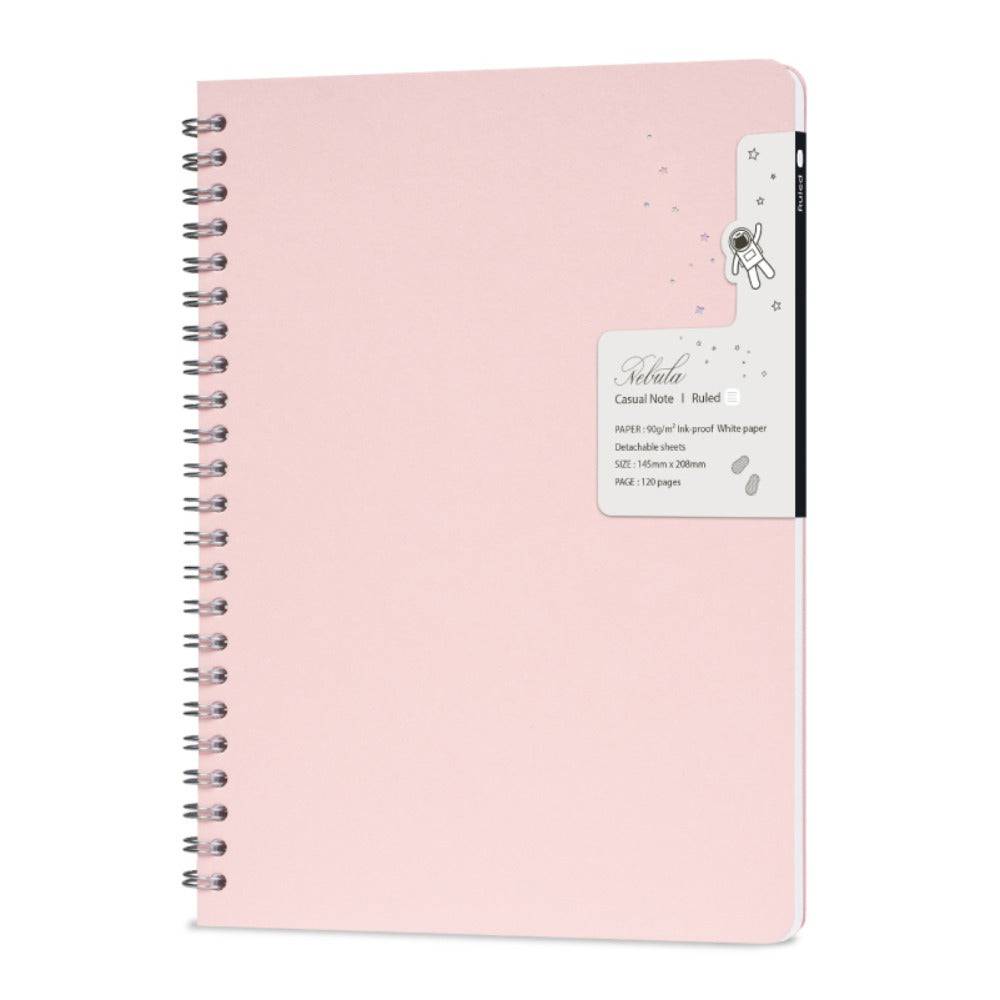 Nebula Casual Notebook Baby Pink Ruled A5