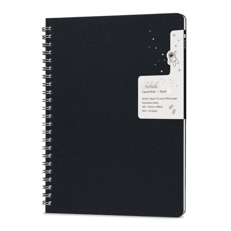 Nebula Casual Notebook Black Ruled A5