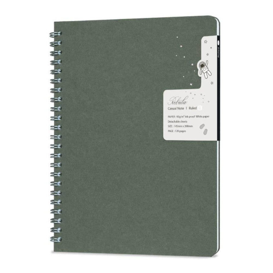 Nebula Casual Notebook Oil Green Ruled A5