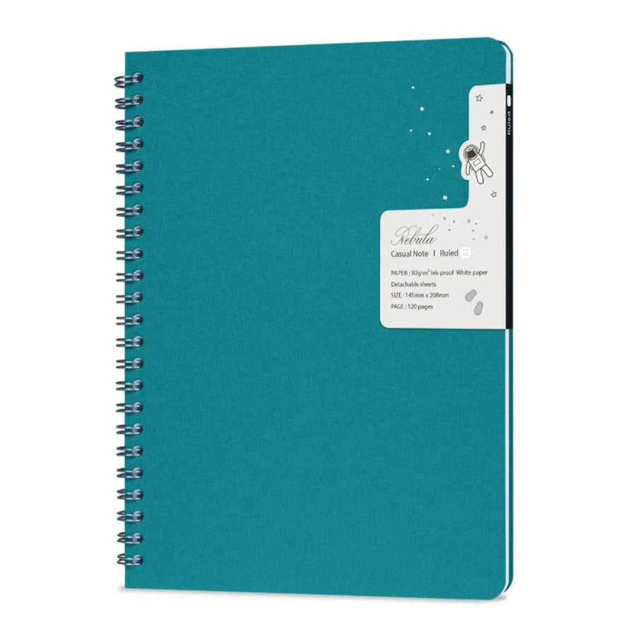Nebula Casual Notebook Turquoise Ruled A5