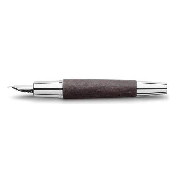 Faber-Castell E-Motion Wood/Chrome Dark Brown Fountain Pen