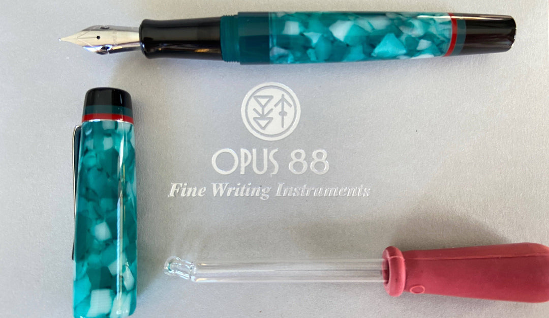 Opus 88 Minty Light Blue Fountain Pen Fine Nib