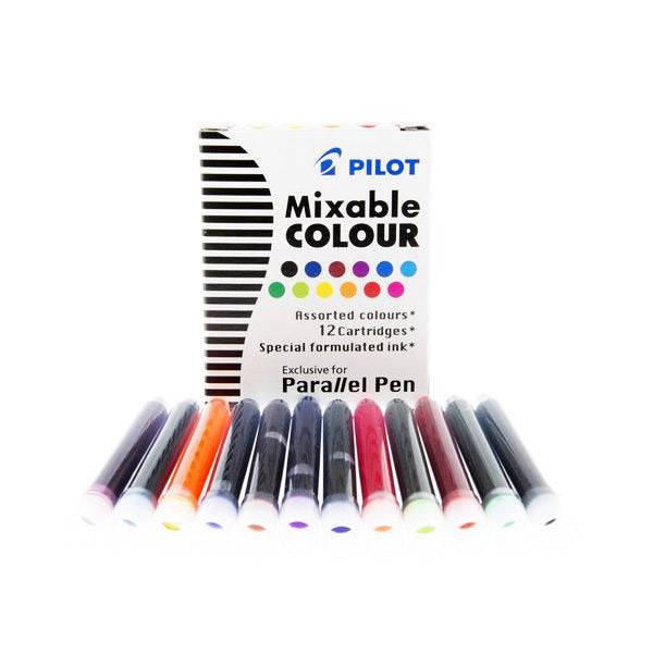 Pilot Fountain Pen Ink Cartridges 12 Assorted Mixable Colours