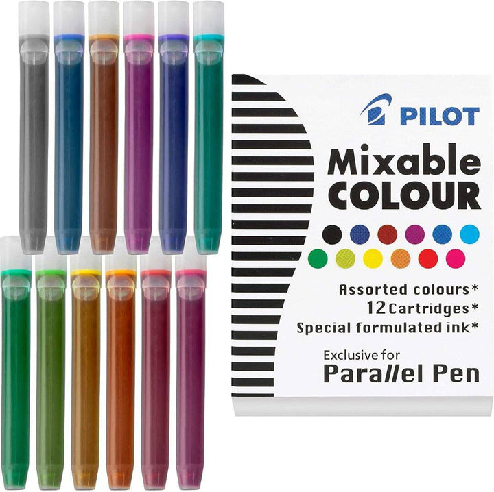 Pilot Fountain Pen Ink Cartridges 12 Assorted Mixable Colours