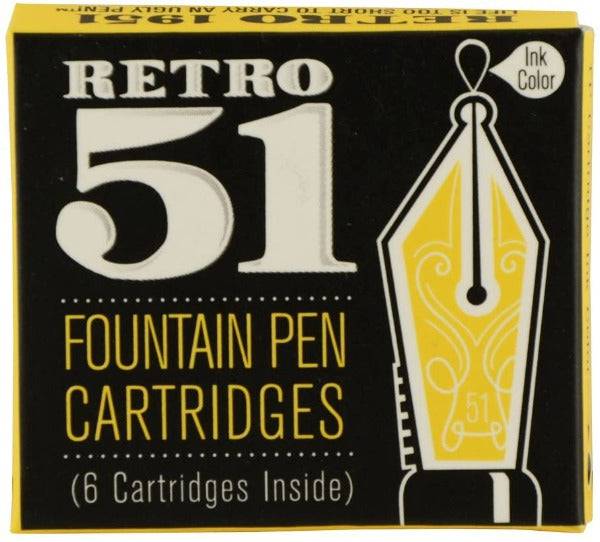 Retro 51 Fountain Pen Ink Cartridges 6 per pack