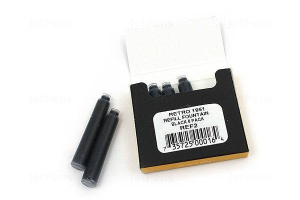 Retro 51 Fountain Pen Ink Cartridges 6 per pack