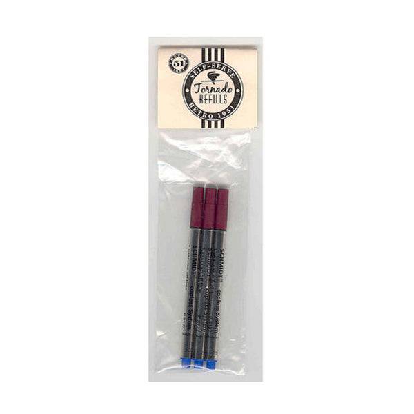 Retro 51 Capless Rollerball Refill Short Retractable 3Pack
